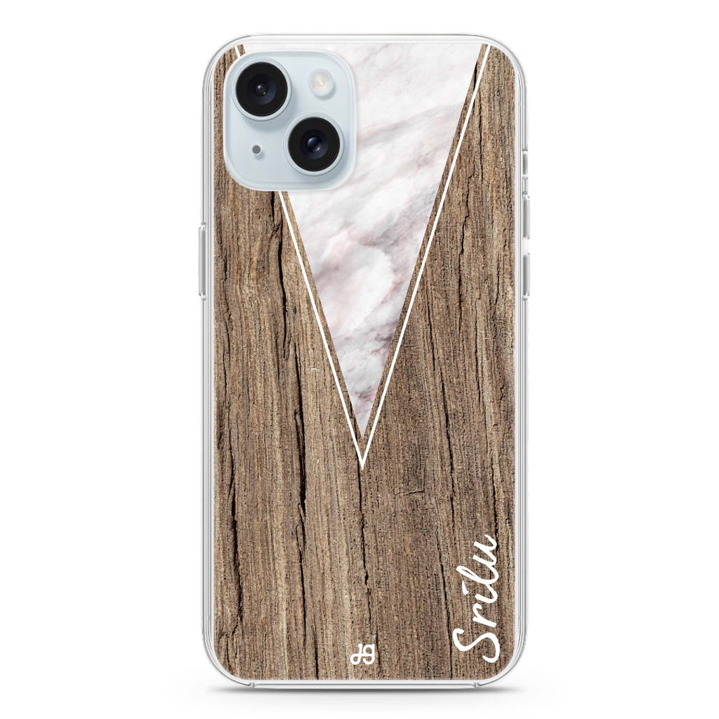 Marble & Wood II iPhone 15 plus Ultra Clear Case