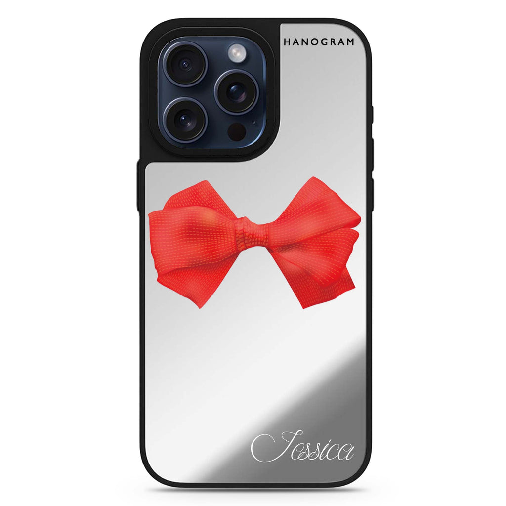 Red Bow personalized name MagSafe mirror case for iPhone 16/15/14 Pro Max and Pro, main view