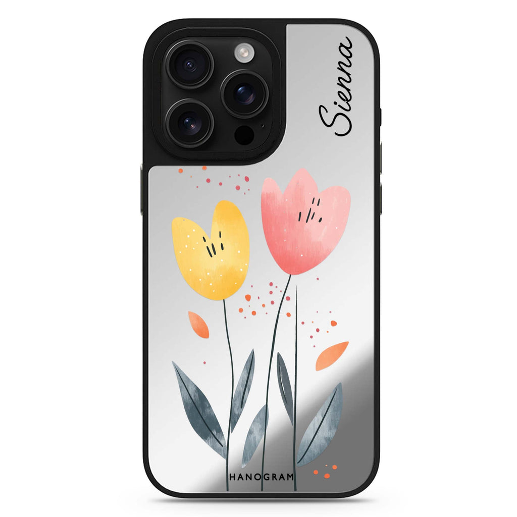 Tulip Twins personalized name MagSafe mirror case for iPhone 16/15/14 Pro Max and Pro, main view