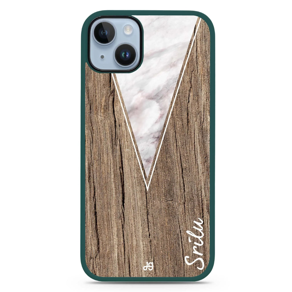 Marble & Wood II iPhone 15 Impact Guard Bumper Case
