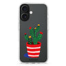 Spiky Friend iPhone 16 and 16 Plus ultra clear case, transparent graphic artwork, front product view