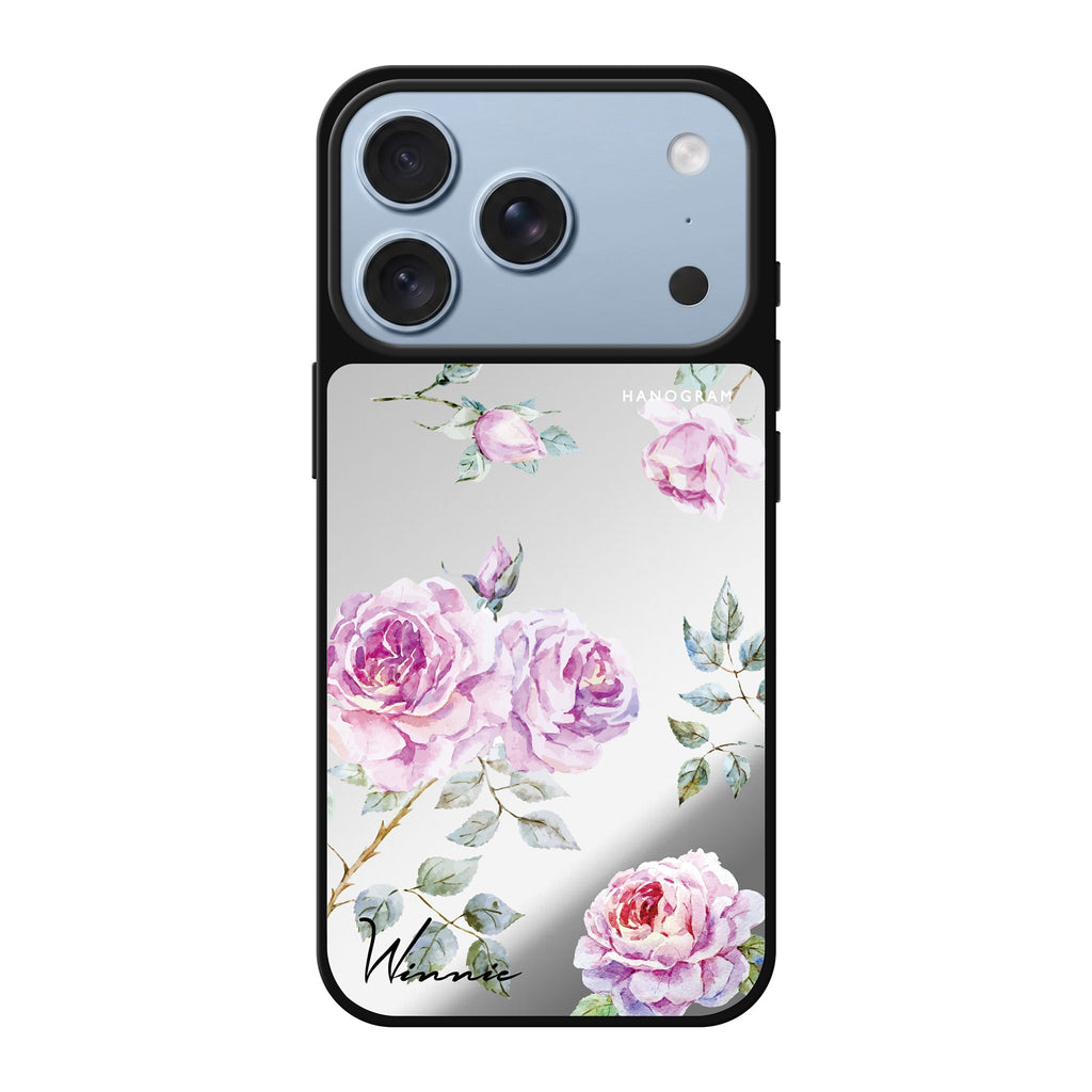 Classic Floral personalized name spring flower floral vintage iPhone 18 Pro Max mirror case
