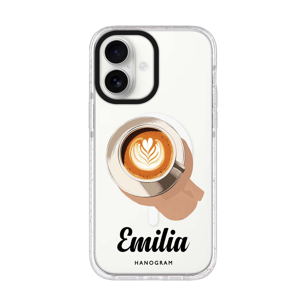 Form & Foam personalized name iPhone 17 ultra clear MagSafe case, front product view