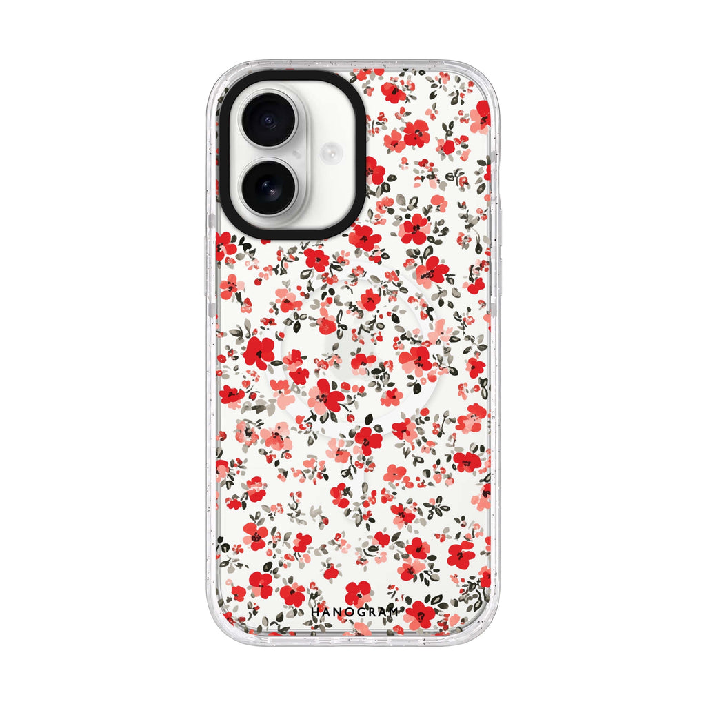 Tiny Bloom iPhone 17 ultra clear MagSafe case, front product view