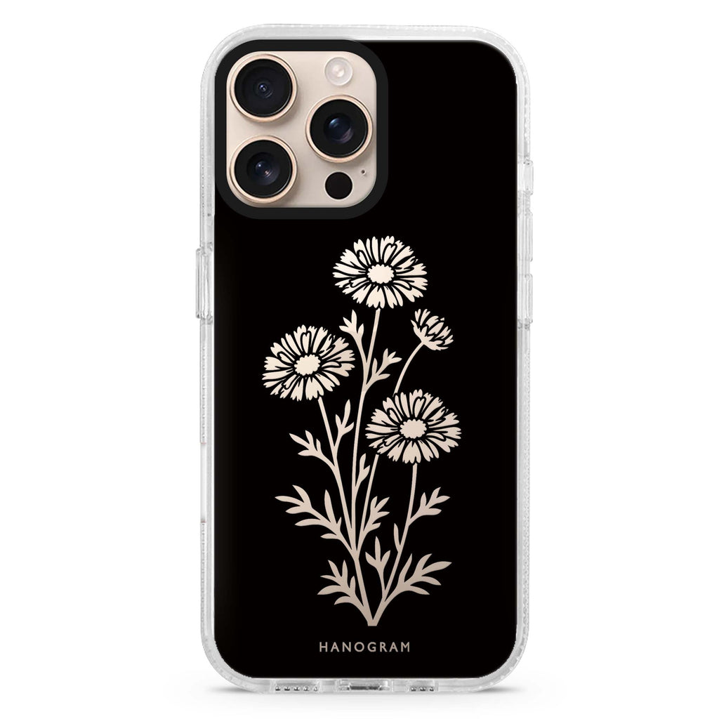 Chalk Daisy Stems iPhone 16 Pro Max Ultra Clear Case - front view