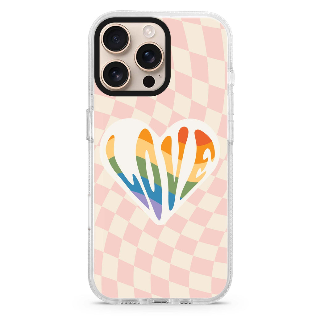 Rainbow LOVE iPhone 16 Pro & 16 Pro Max Case - Personalized and Stylish Protection