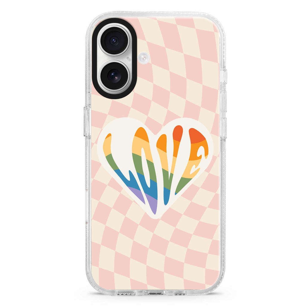 Rainbow LOVE MagSafe Compatible iPhone 16 Ultra Clear Case - Personalized and Stylish Protection