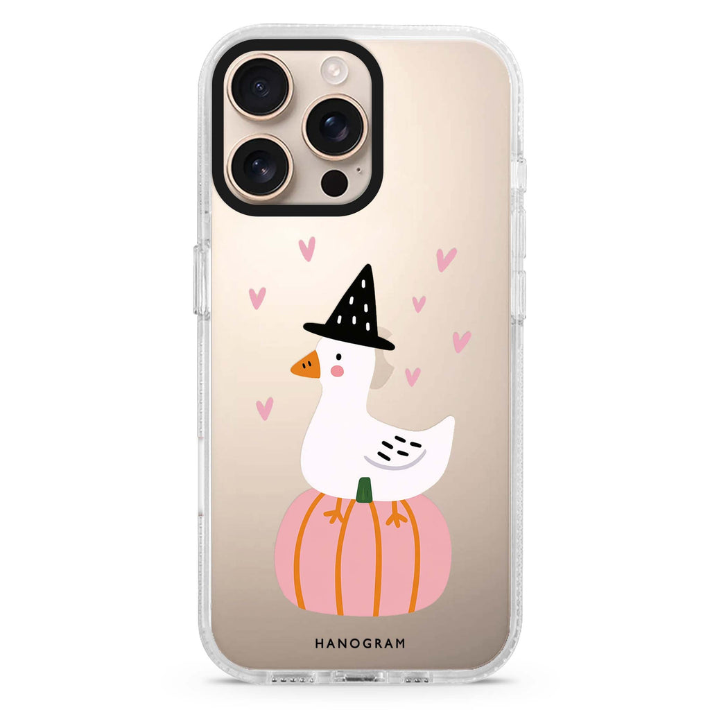 The Pumpkin Perch Goose iPhone 16 Pro Max Ultra Clear Case - front view