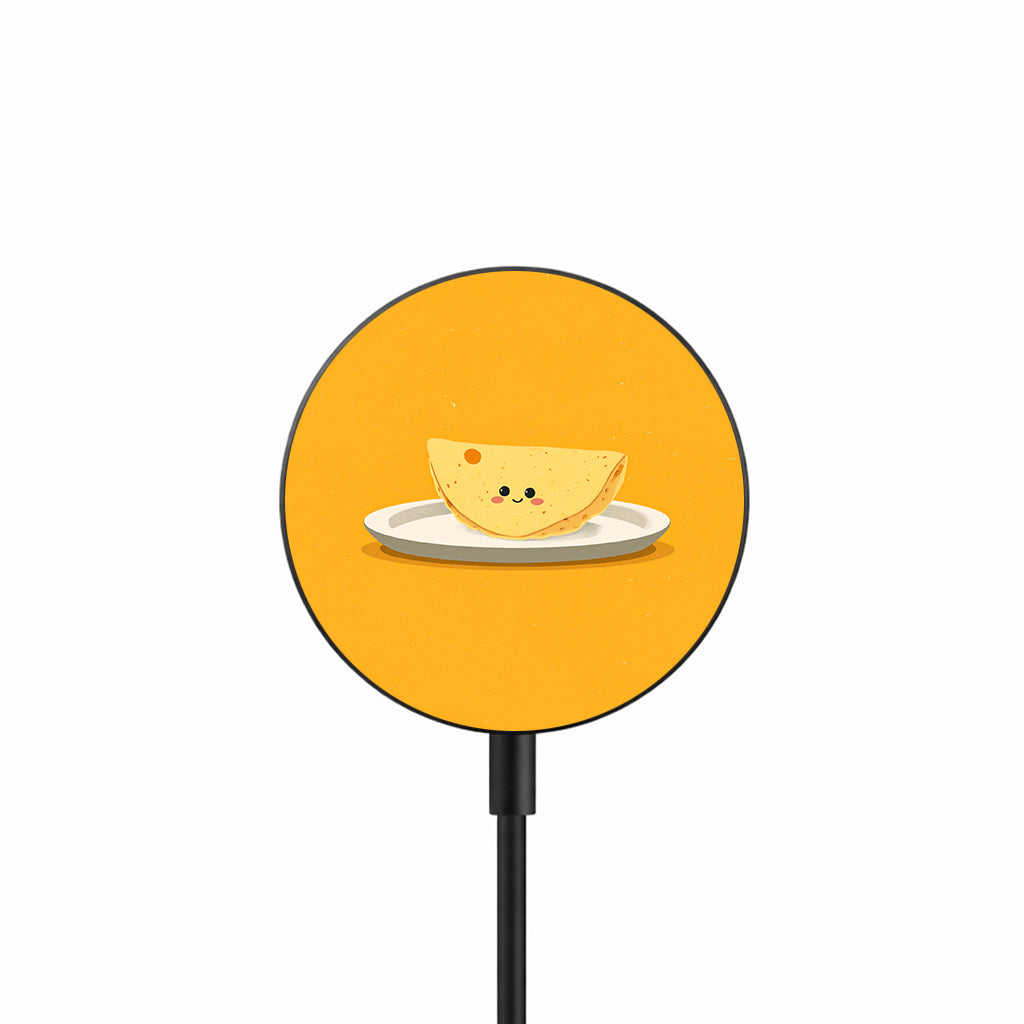Smiley Cheese Slice 25W Qi2.2 magnetic wireless charger front view