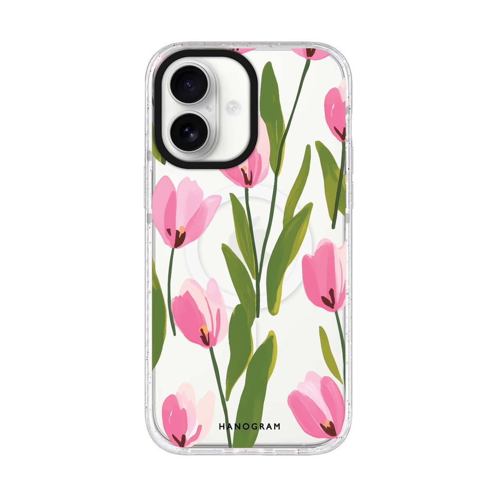 Tulip Waltz iPhone 17 ultra clear MagSafe case, front product view