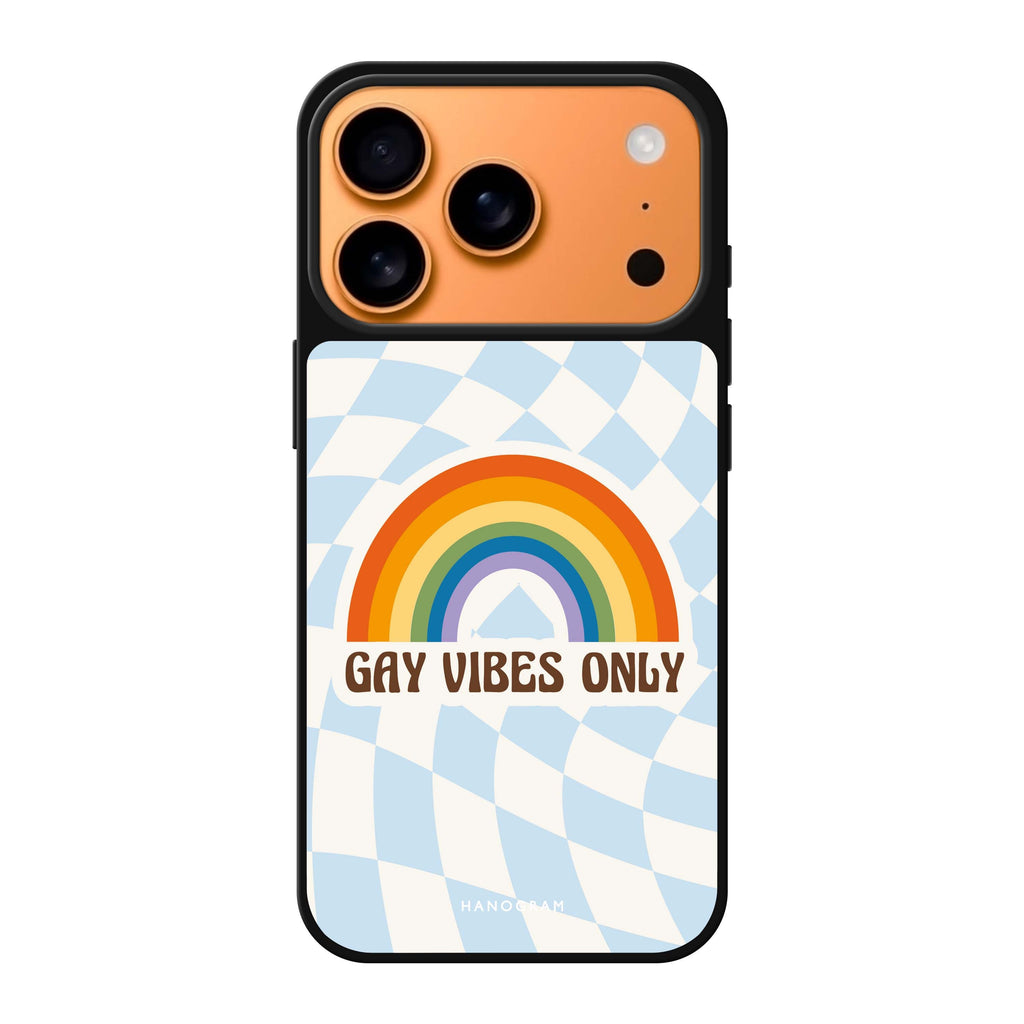 Gay Vibes Only typography playful iPhone 17 Pro Max mirror case