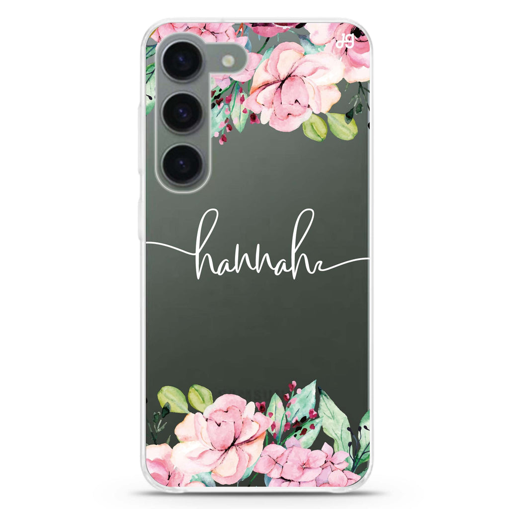 Floral Dream I personalized ultra-clear case for Samsung Galaxy S23/S22, front view