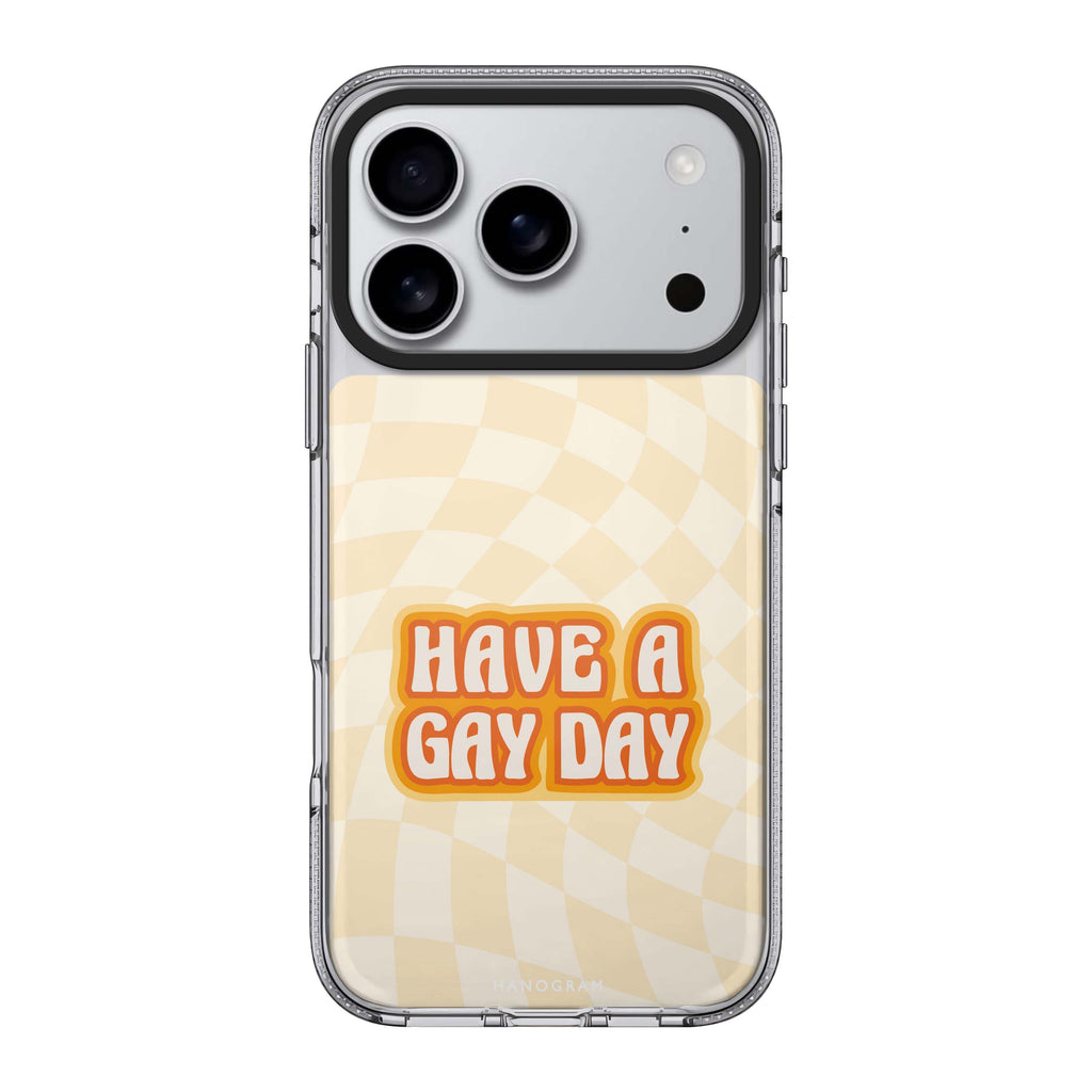 Have a Gay Day typography iPhone 17 Pro Max ultra clear case