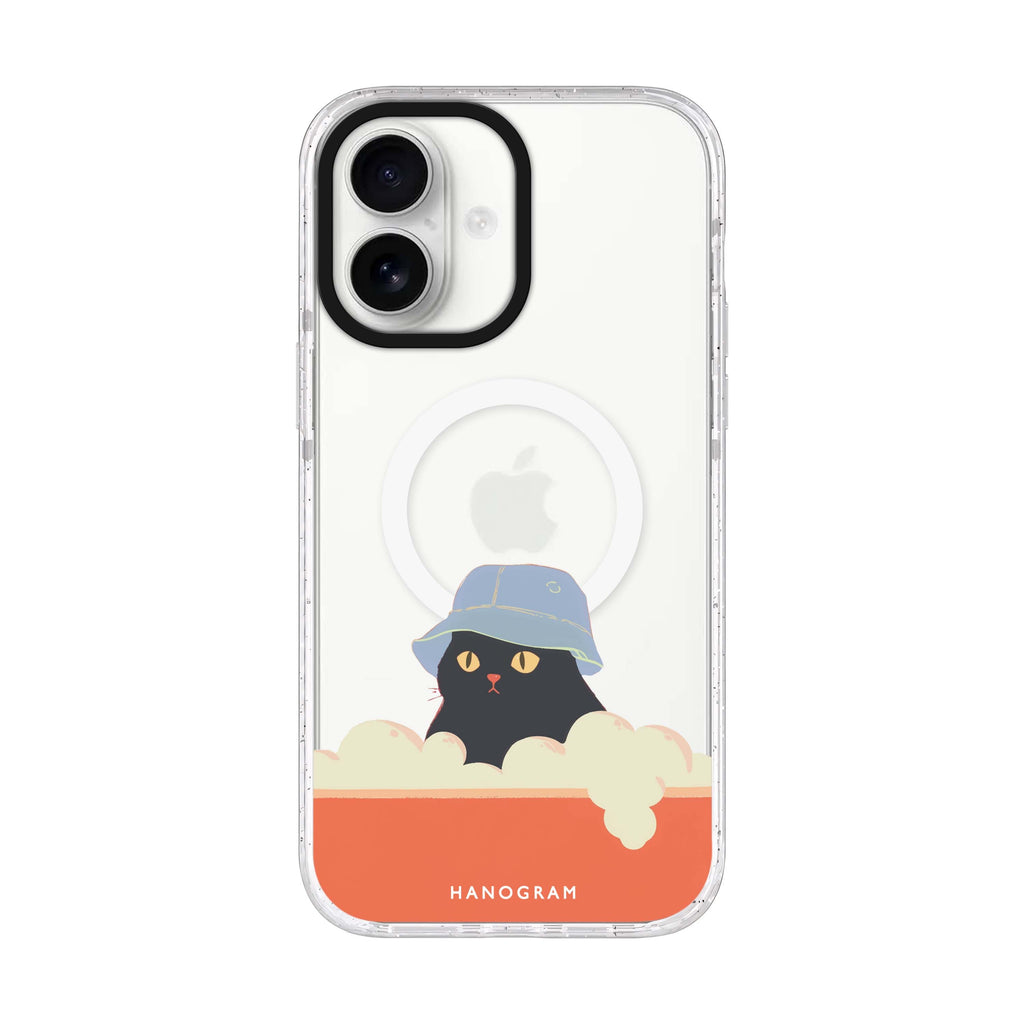 Bubble Meow iPhone 17 ultra clear MagSafe case, front product view