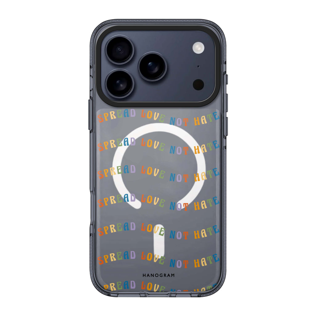 Spread Love not Hate heart romantic Valentine iPhone 17 Pro Max ultra clear case