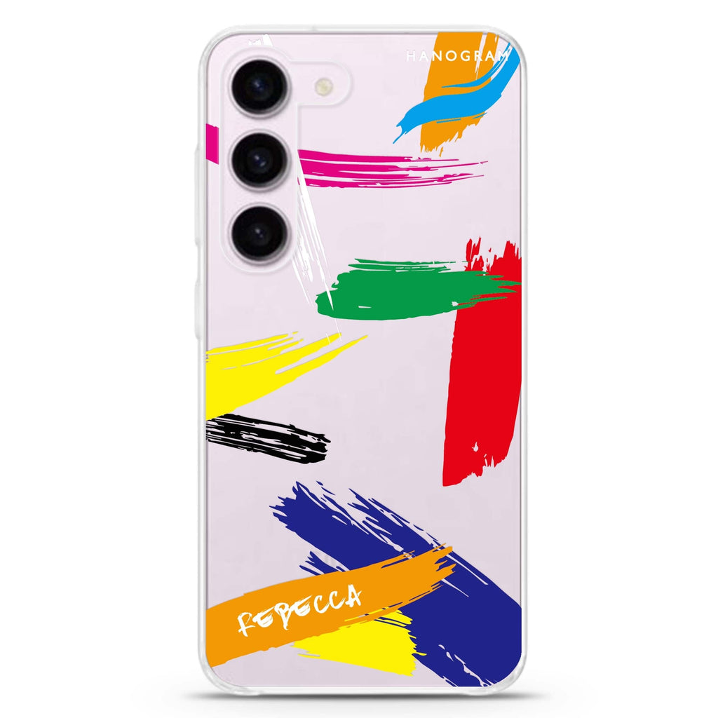 Brush Paint personalized ultra-clear case for Samsung Galaxy S23/S22, front view