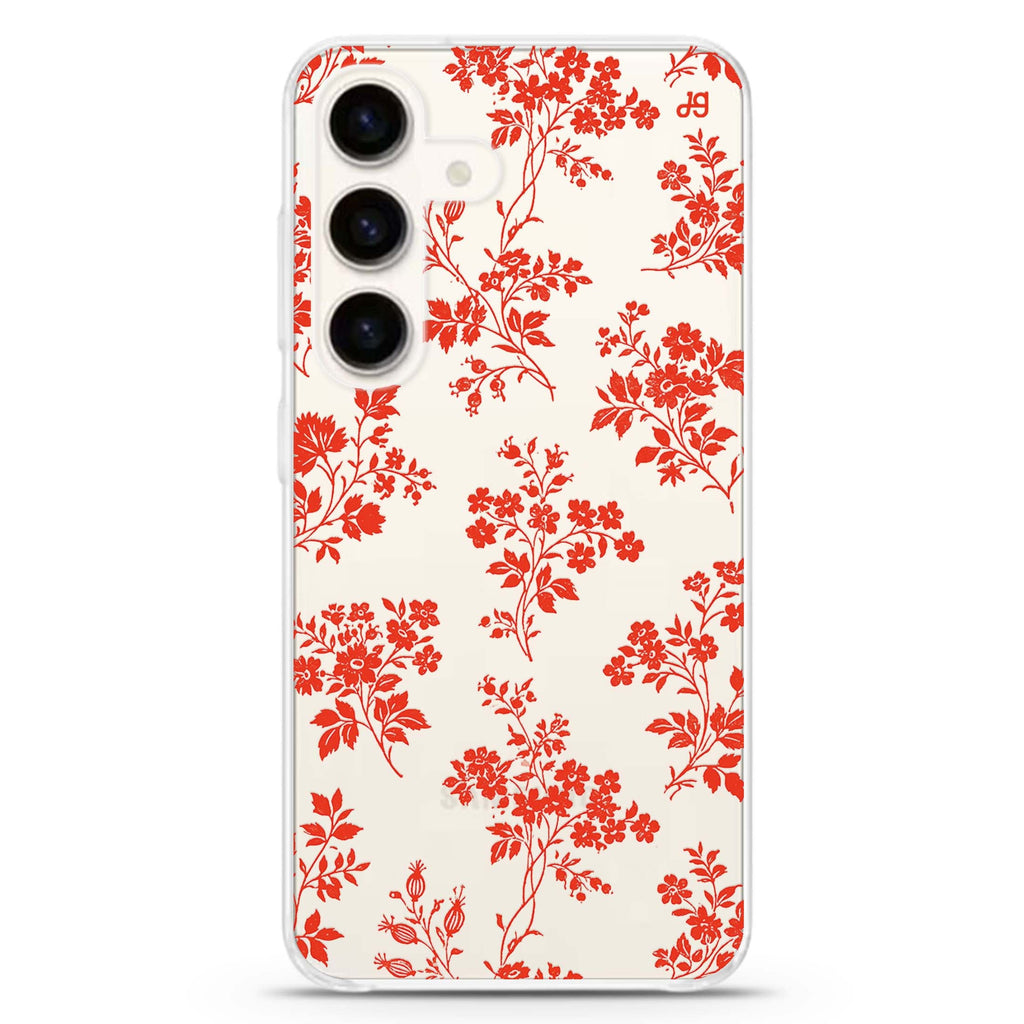 Scarlet Garden Toile Samsung Galaxy Ultra Clear Case — front view
