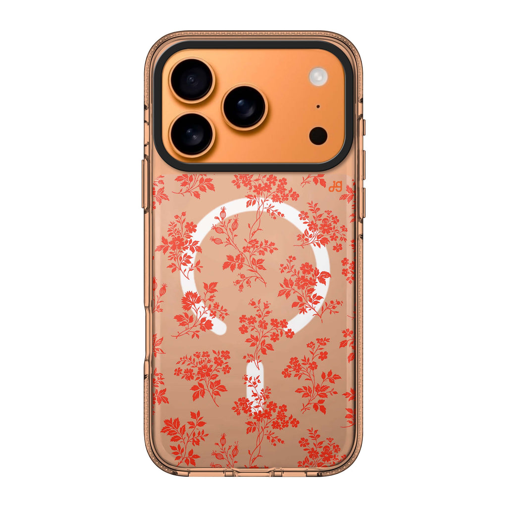 Scarlet Garden Toile iPhone 17 Pro Max Ultra Clear Case - Image 1