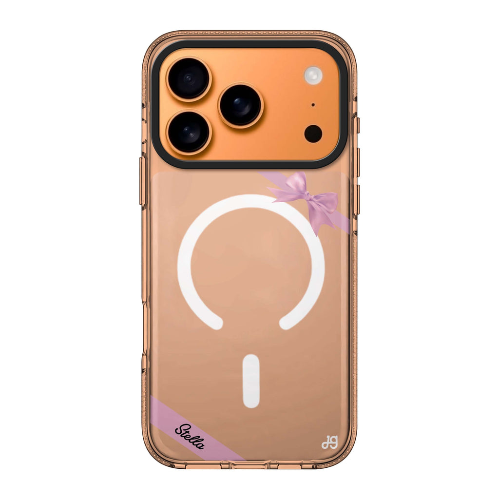 Pink Bow personalized name pink bow graphic iPhone 17 Pro Max ultra clear case