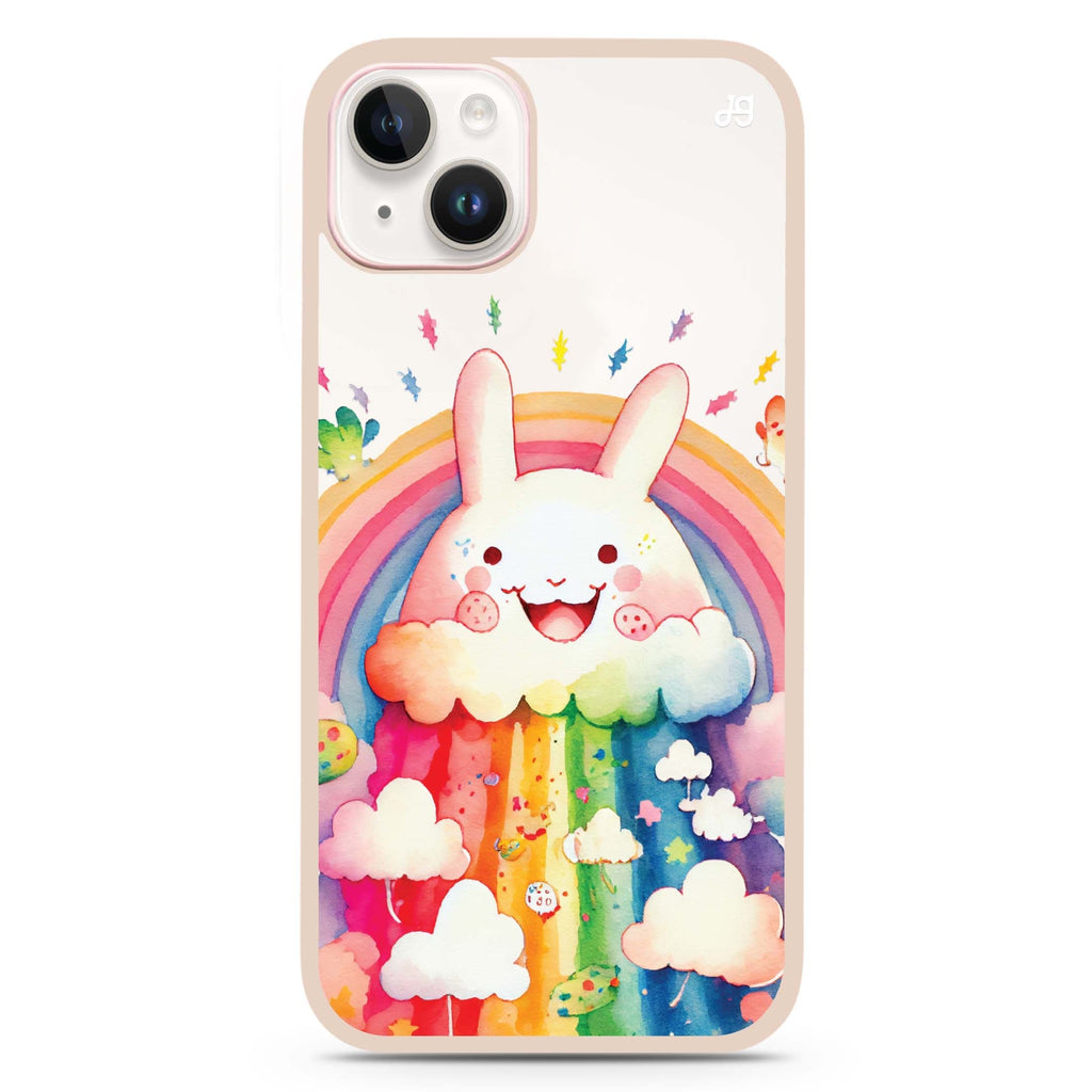Rainbow Bunny iPhone 15 Impact Guard Bumper Case
