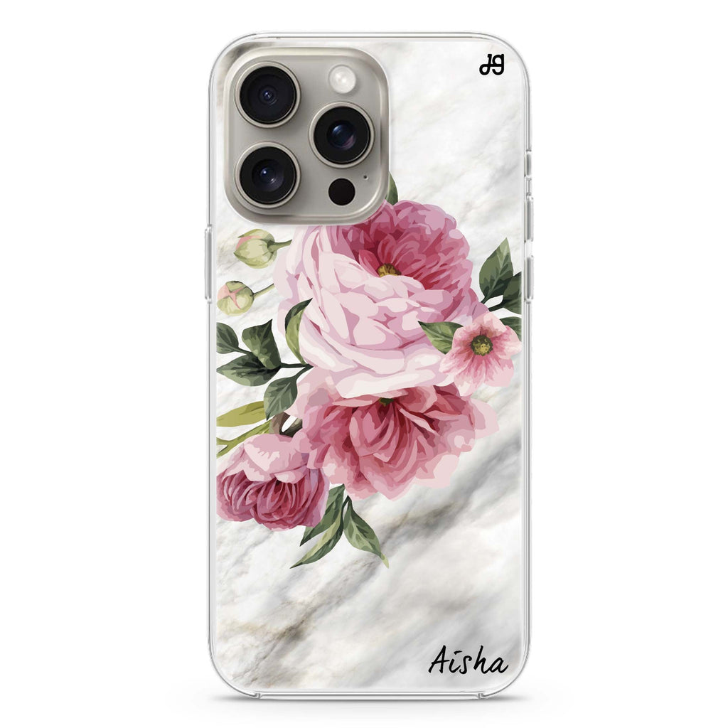 Floral & Marble iPhone Ultra Clear Case