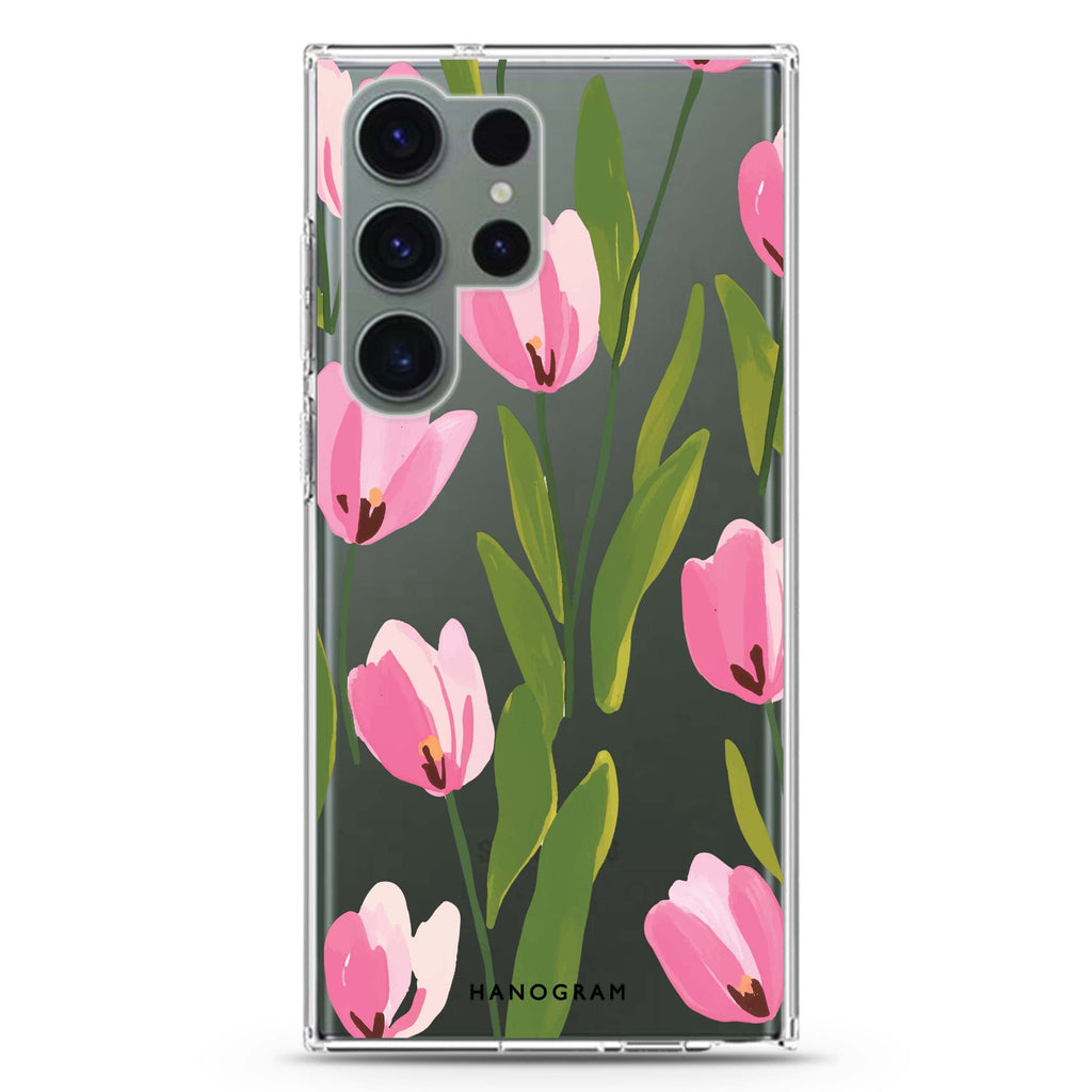 Tulip Waltz Samsung Galaxy S26/S25/S24/S23/S22 Ultra ultra clear case, transparent design, main view