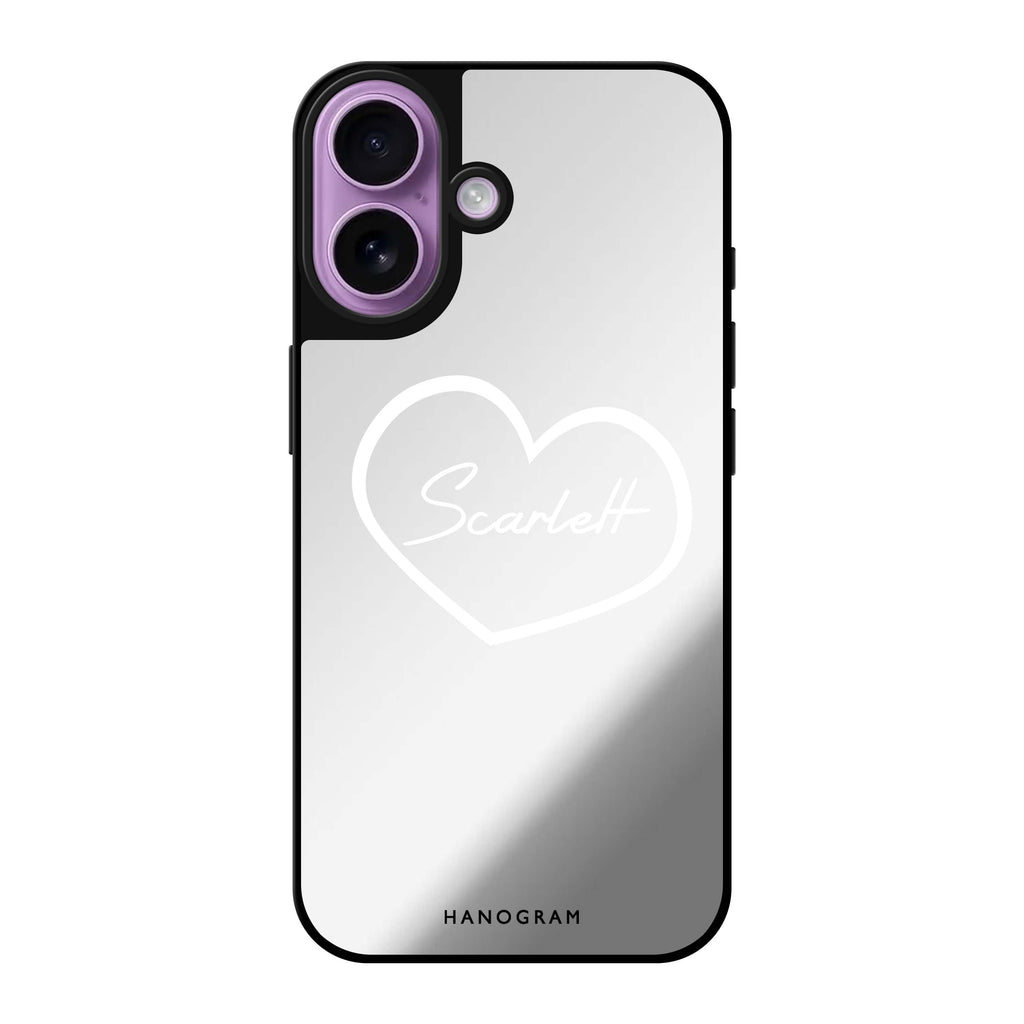 Reflective iPhone 16 Mirror Case –Sweet Heart Design
