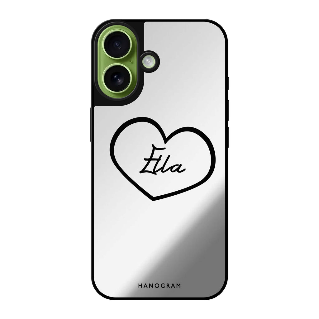 Reflective iPhone 16 Mirror Case –Sweet Heart Design