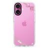 Pink Bow custom name iPhone 16 and 16 Plus ultra clear case, transparent colorful artwork, front product view