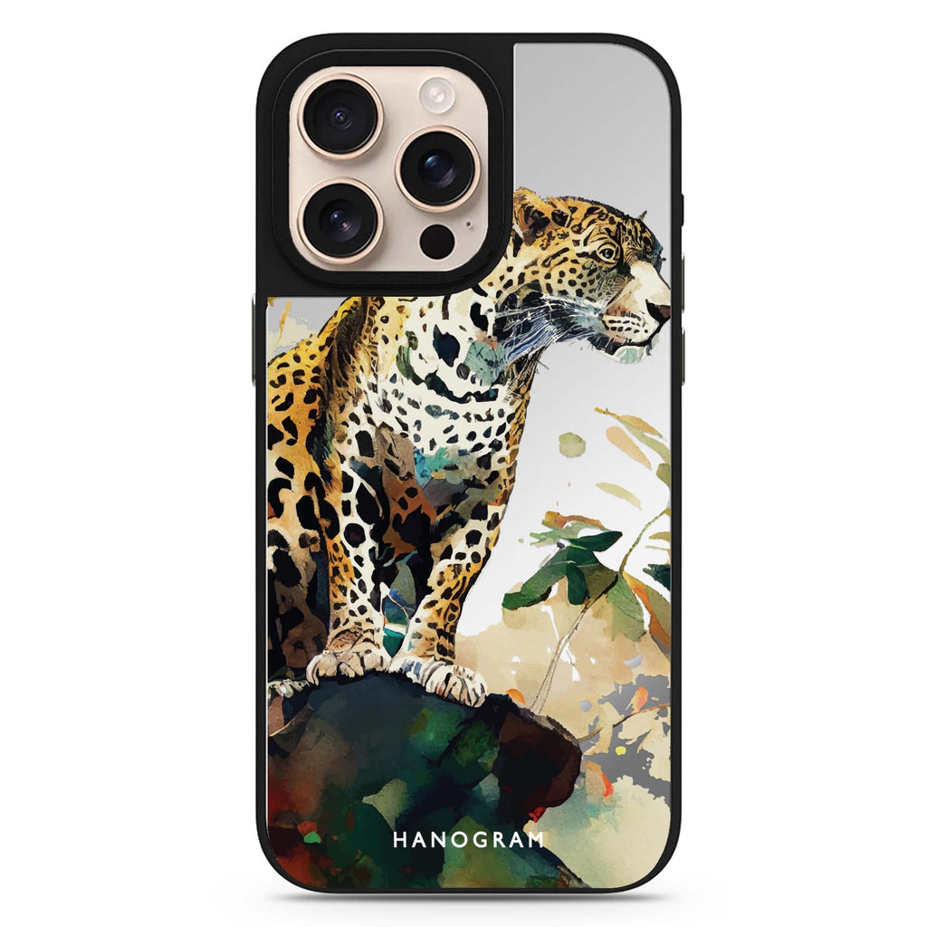 A Leopard animal design iPhone 16/15/14 Pro Max & Pro mirror case