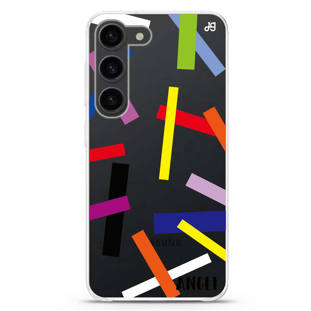 Abstract Art personalized ultra-clear case for Samsung Galaxy S23/S22, front view