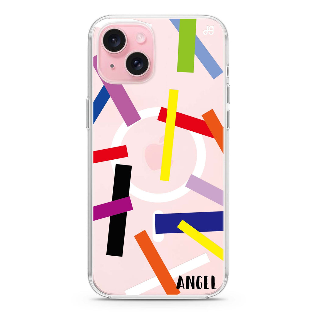 Abstract Art iPhone 15 Plus MagSafe Compatible Ultra Clear Case