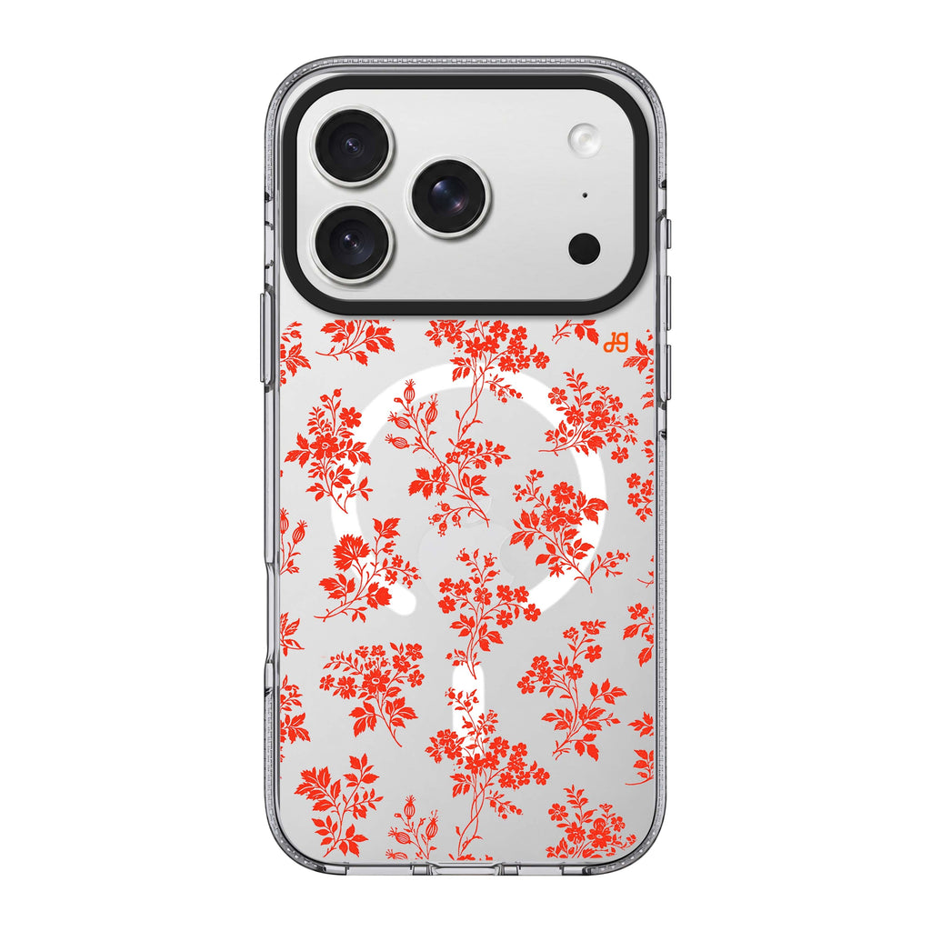 Scarlet Garden Toile iPhone 18 Pro Max Ultra Clear Case - Image 1