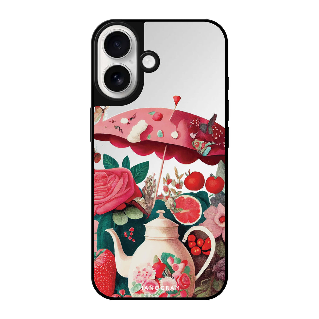 Reflective iPhone 16 Mirror Case –Tea Time Design