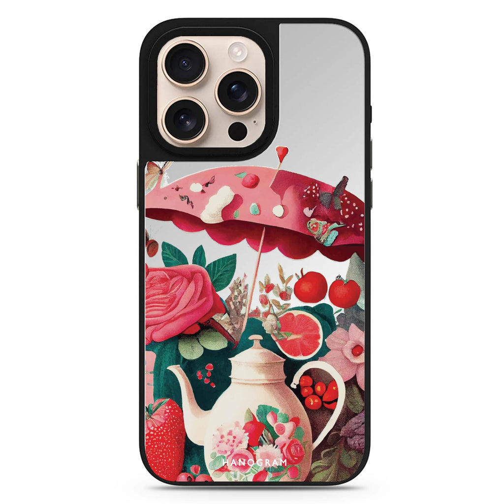 Tea Time sleek reflective design iPhone 16/15/14 Pro Max & Pro mirror case