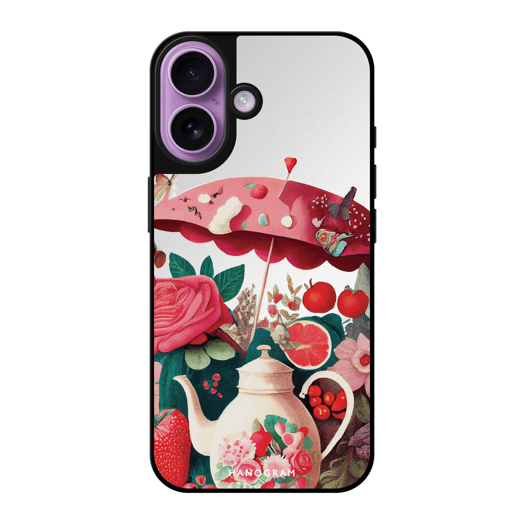 Reflective iPhone 16 Mirror Case –Tea Time Design