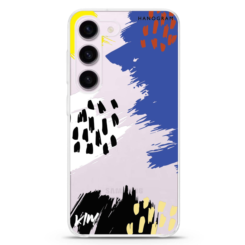 Trendy Abstract I personalized ultra-clear case for Samsung Galaxy S23/S22, front view