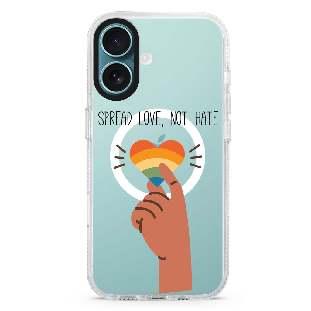 Spread Love MagSafe Compatible iPhone 16 Ultra Clear Case - Personalized and Stylish Protection