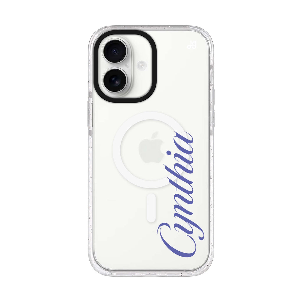SleekSignature personalized name iPhone 17 ultra clear MagSafe case, front product view