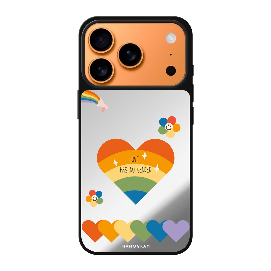 Love Has no gender valentines heart romantic iPhone 17 Pro Max mirror case