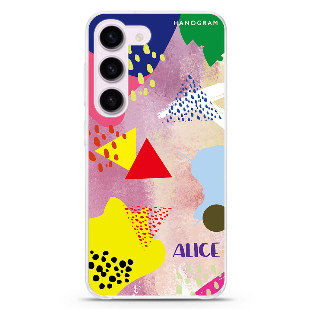 Trendy Abstract III personalized ultra-clear case for Samsung Galaxy S23/S22, front view