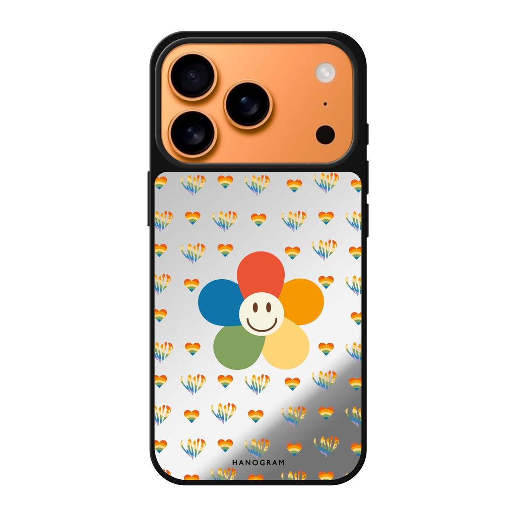 Rainbow Floral #1 multicolor spring flower floral iPhone 17 Pro Max mirror case