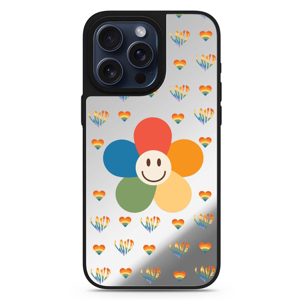Rainbow Floral #1 MagSafe compatible mirror case for iPhone 16/15/14 Pro Max and Pro, main view