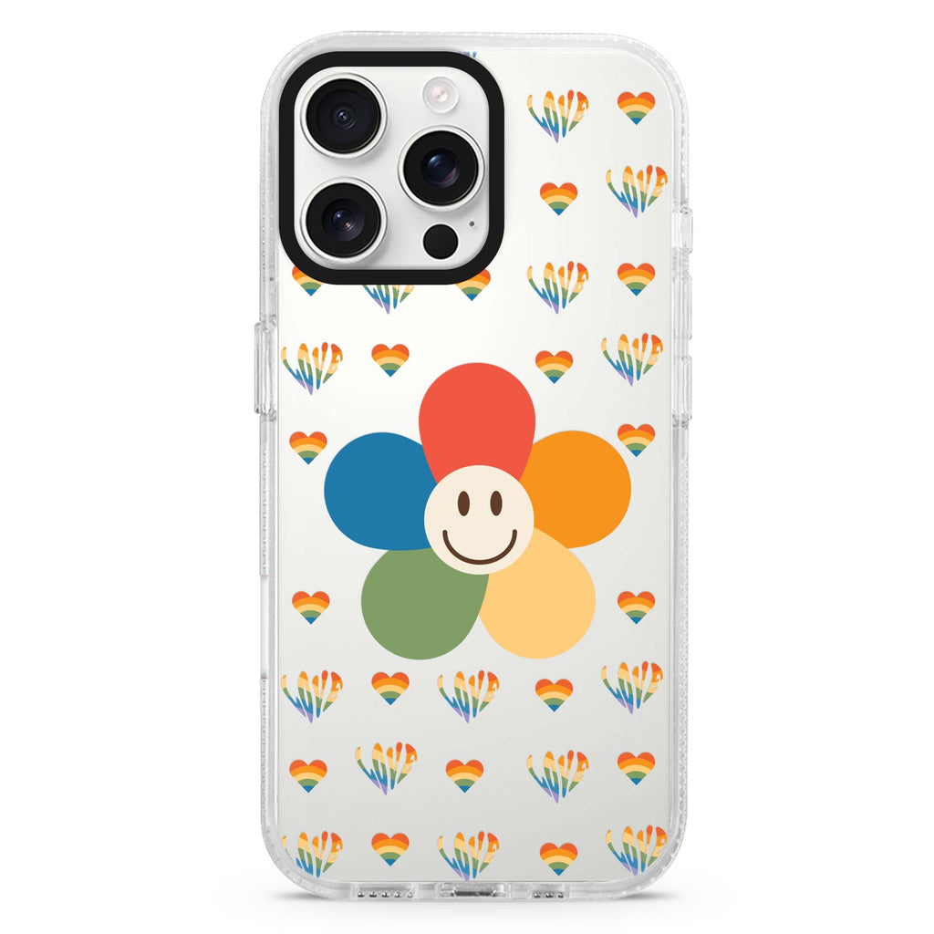 Rainbow Floral iPhone 16 Pro & 16 Pro Max Case - Personalized and Stylish Protection