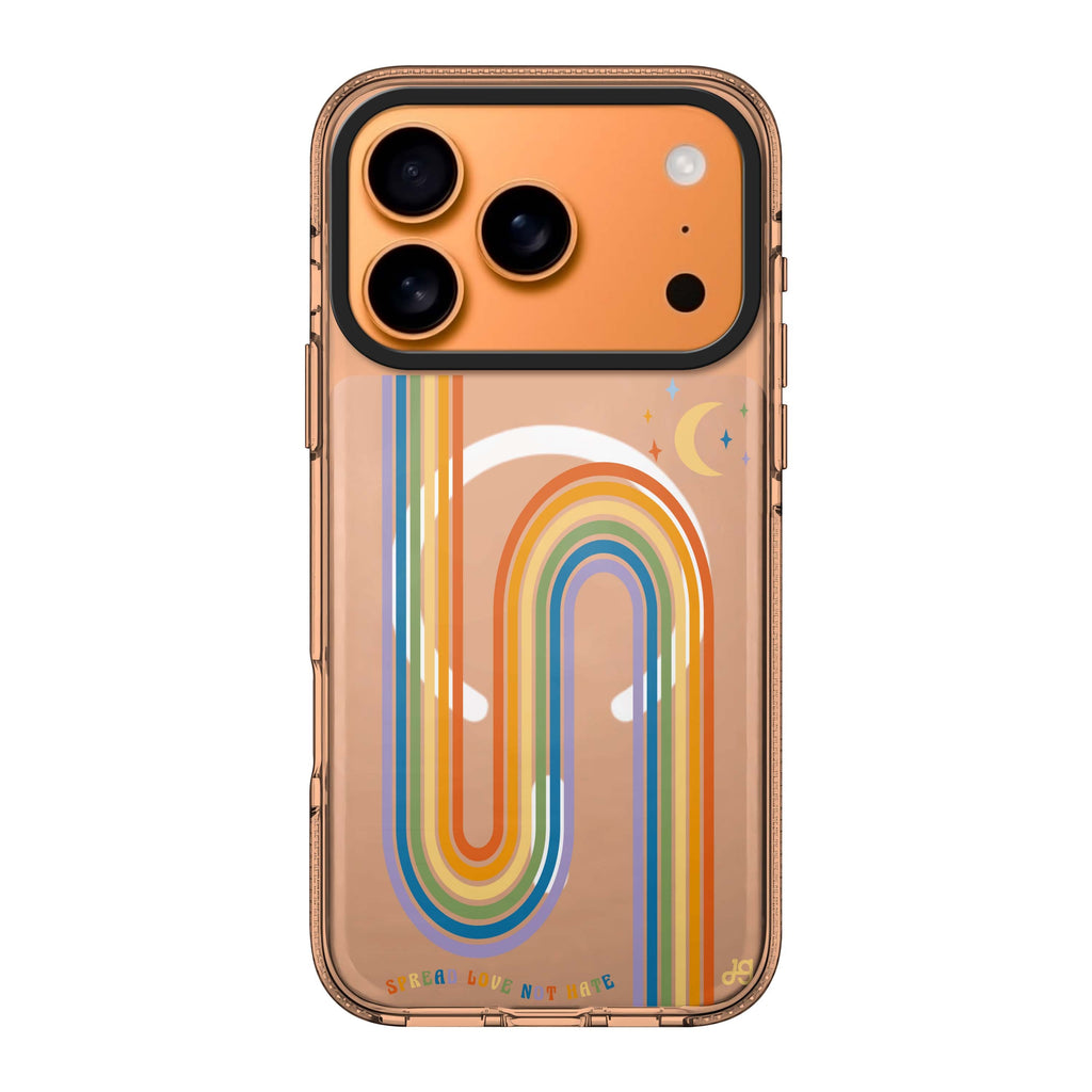Spread Love with rainbow multicolor heart romantic bright iPhone 17 Pro Max ultra clear case