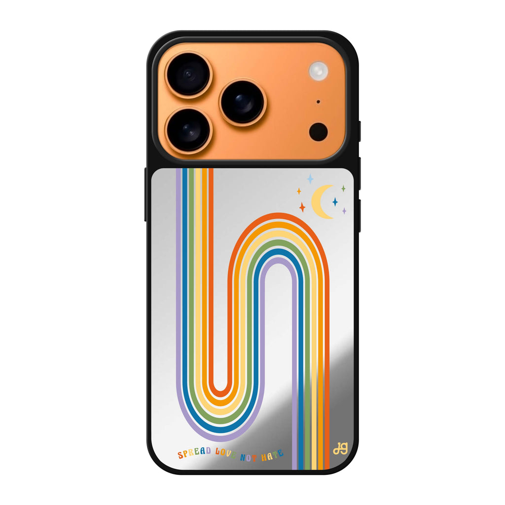 Spread Love with rainbow multicolor valentines heart romantic iPhone 17 Pro Max mirror case