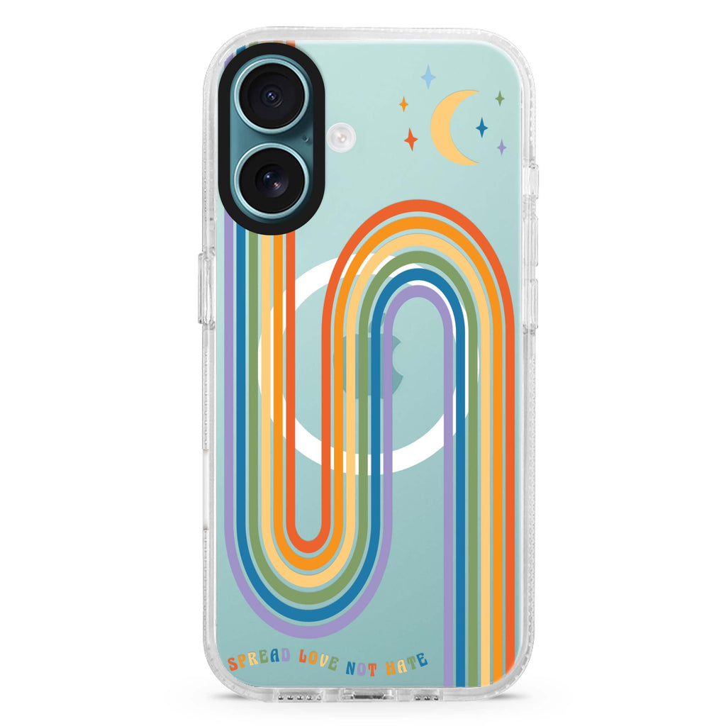 Spread Love with rainbow MagSafe Compatible iPhone 16 Ultra Clear Case - Personalized and Stylish Protection