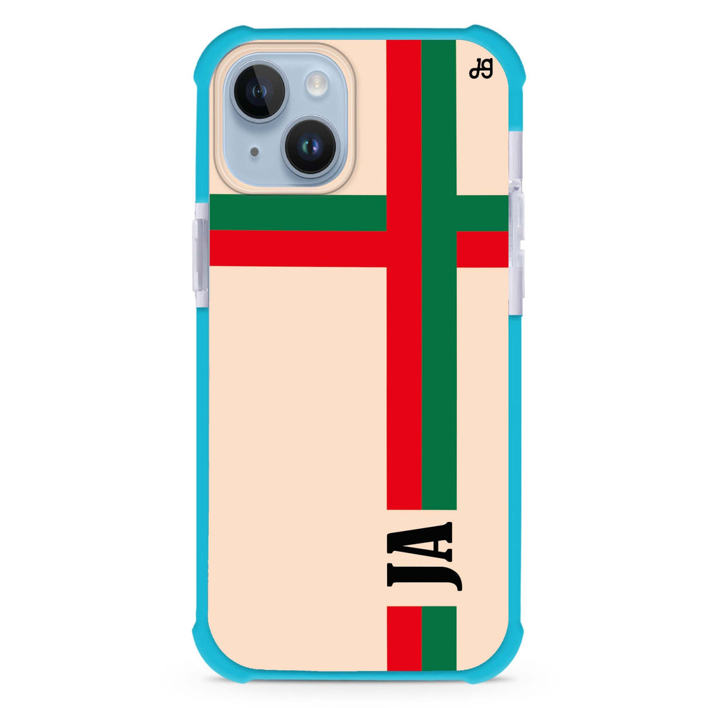 Matching Stripes iPhone 15 Plus MagSafe Compatible Ultra Shockproof Case