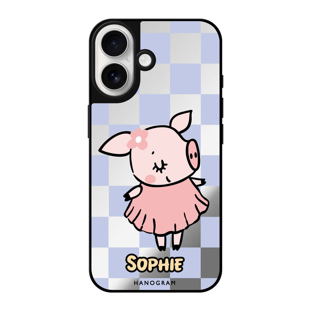 Reflective iPhone 16 Mirror Case –Pretty Pig Design