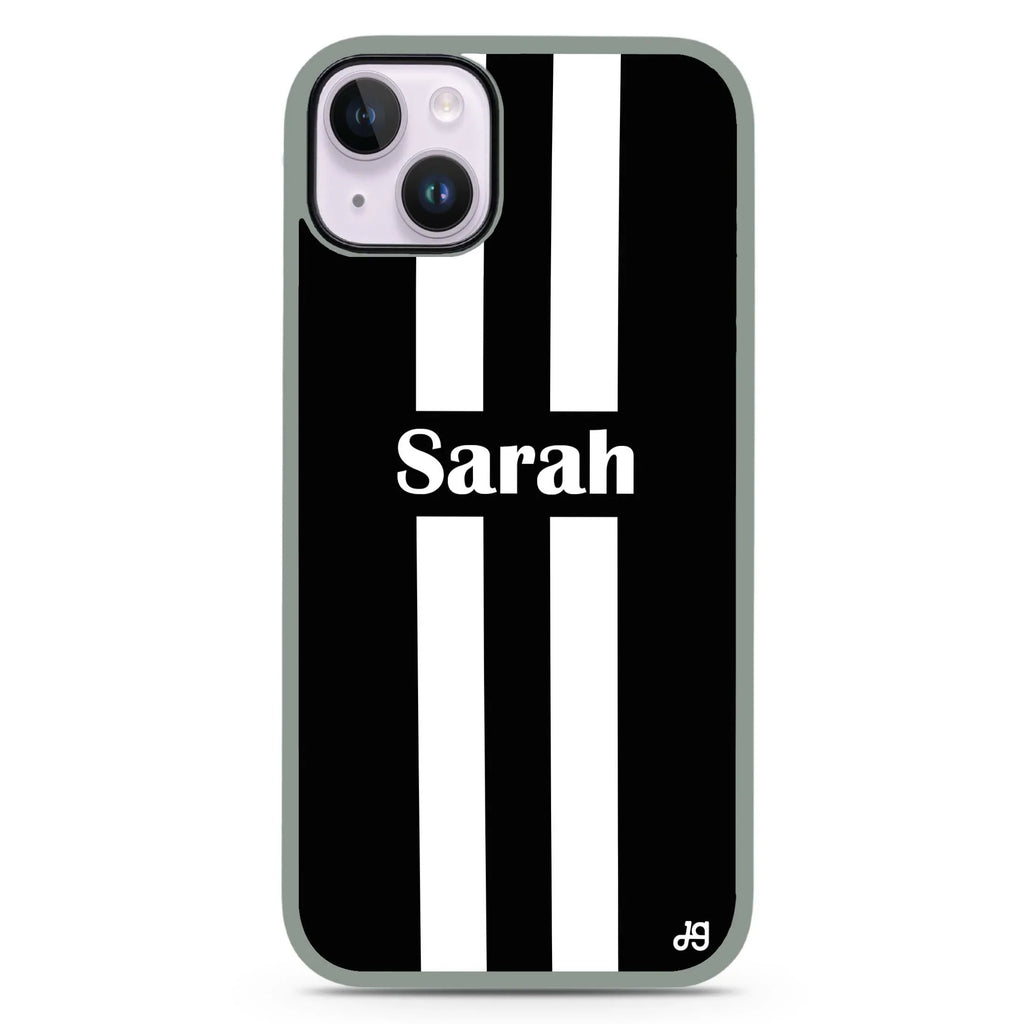 Black and white Stripes iPhone 15 Impact Guard Bumper Case